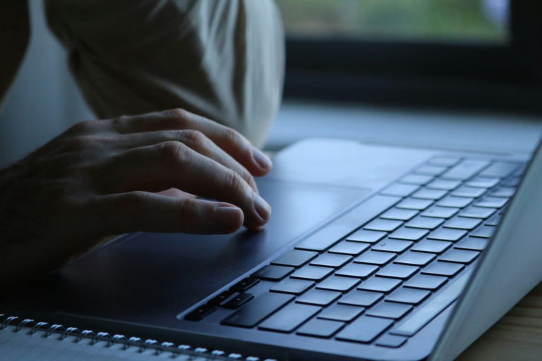 Person using a laptop